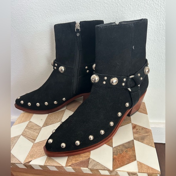 Free People Black Studded Ankle Boots - Picture 7 of 10